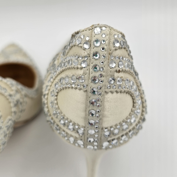 Badgley Mischka Rouge Pointy-Toe Pumps, Ivory, Women's 9 - Picture 10 of 16